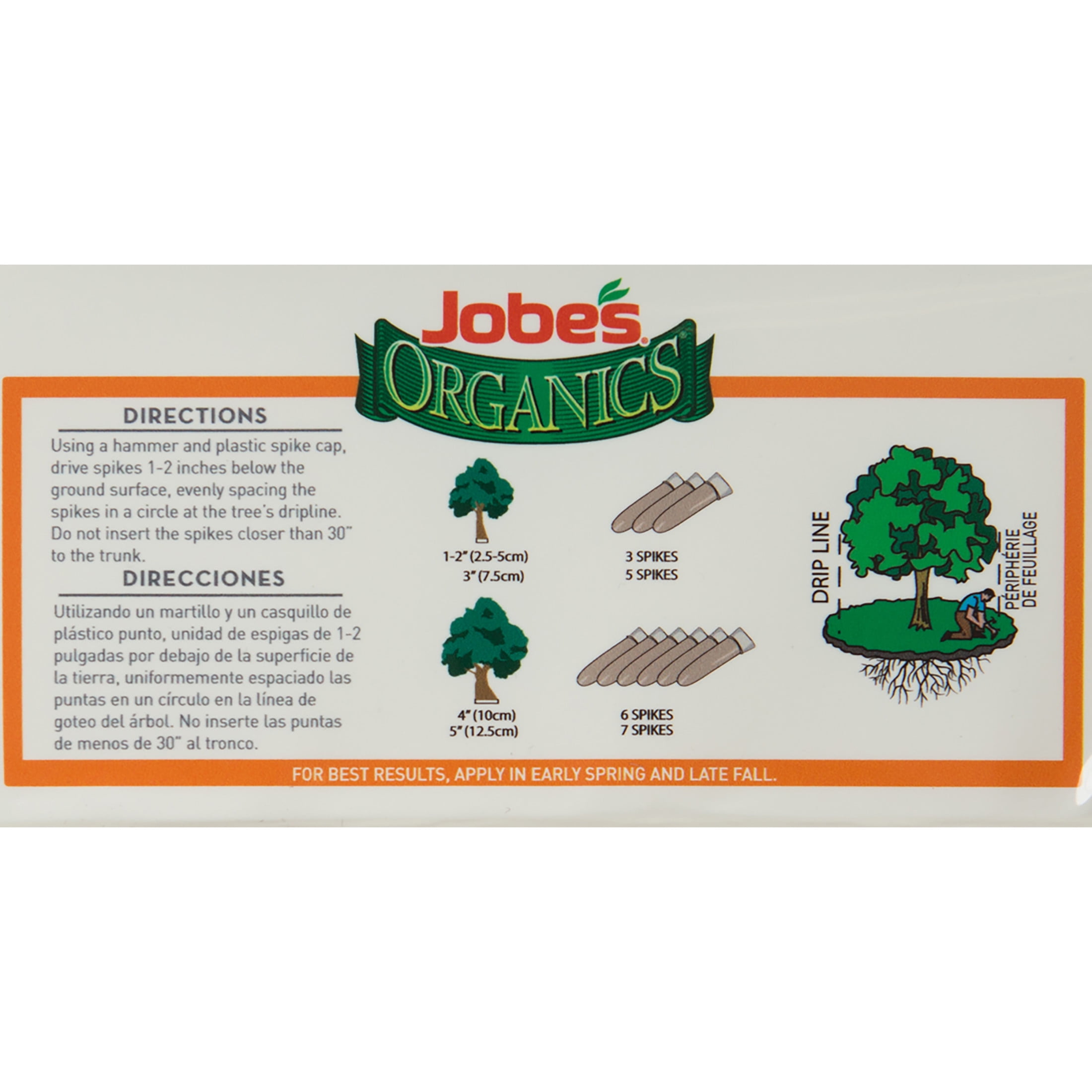 Jobe's Organics Slow Release Fruit and Citrus Plant Fertilizer Spikes, 8 Count