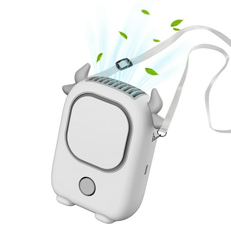 

Multiple Creative Function & Convenient Portable Mini Neck- Fan Bladeless Fan Rechargeable Battery 1200mAh Operated Hanging Necklace Fan With An Adjustable Lanyard For Outdoor Travel