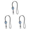 thumbnail image 3 of Qarigey Celtic Natural Stone Western Novelty Rodeo Leather Necktie Blue Necklace Bolo Tie Type1, 3 of 6
