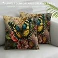 thumbnail image 3 of ARISTURING  Butterfly Pattern Throw Pillow Covers Vintage Style Home Decorative Cushion Cover Yellow&amp;Pink Flowers Pillowcase ,(Butterfly Pattern), 3 of 5