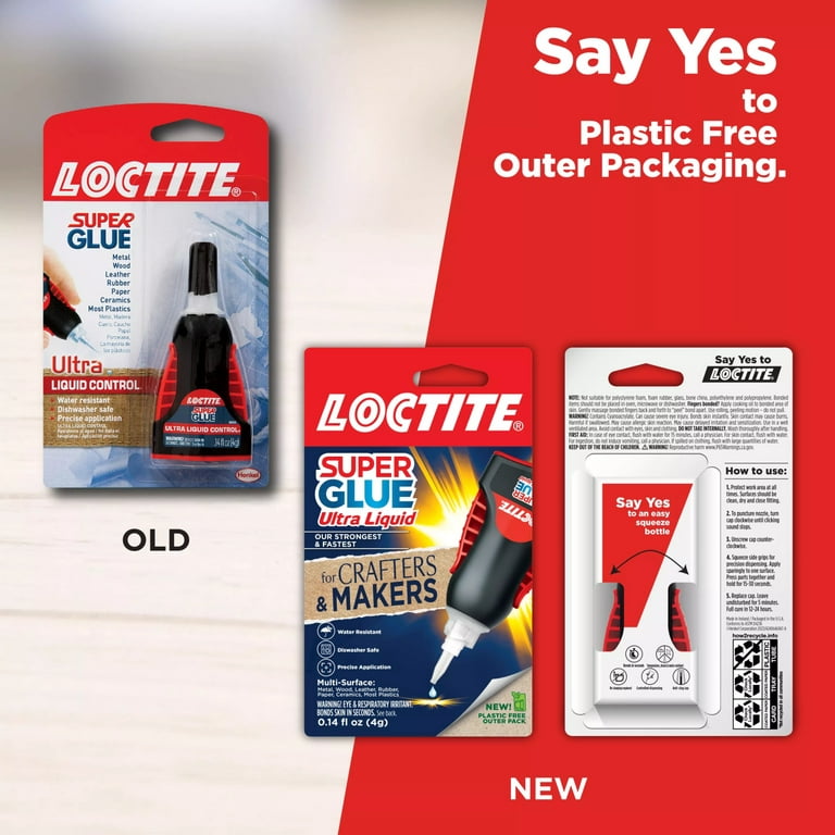 Loctite Super Glue Ultra Liquid Control, Pack of 1, Clear 0.14 fl oz Bottle  