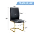 thumbnail image 2 of Llinc Store Set of 4 Black PU Simple Arch Dining Chair High Resilience Chairs with Arched Metal Gold Leg, 2 of 10
