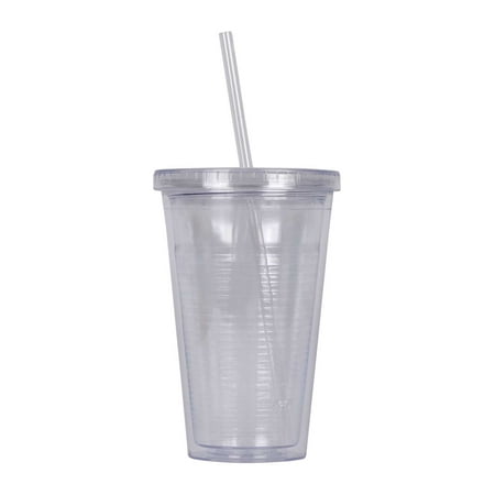 GEO 16oz Double-Wall Insulated BPA Free, Leak Proof Cup w/Lid and Straw (Best Leak Proof Coffee Mug)