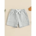 thumbnail image 3 of vera natura Baby Boys Shorts, Elastic Waist Solid Casual Short Summer Bottoms with Pockets for Daily, 3 of 8