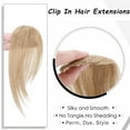 thumbnail image 6 of MY-LADY 2pack 10inches Remy Hair Extensions Short Thick Hairpieces Side Bangs Clip Real Human Hair Bangs Natural Extra Hair Clip Hair Topper for Women #27 Dark Blonde, 6 of 8