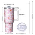 thumbnail image 2 of 40oz Tumbler with Handle and Straw, Vacuum Insulated Stainless Steel Travel Mug, Fits Car Cup Holder, Daisy Floral Print, 2 of 6