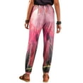thumbnail image 5 of QAFOPEH Women Tie Dye Print Drawstring Stretchy Harem Pants, 5 of 6