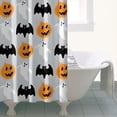thumbnail image 4 of Halloween Pumpkin Ghost Bat Pattern Shower Curtain 36"x72" ,Bathroom Decorative Shower Curtains Set with 12 Hooks,Modern Waterproof Washable Shower Curtain, 4 of 6