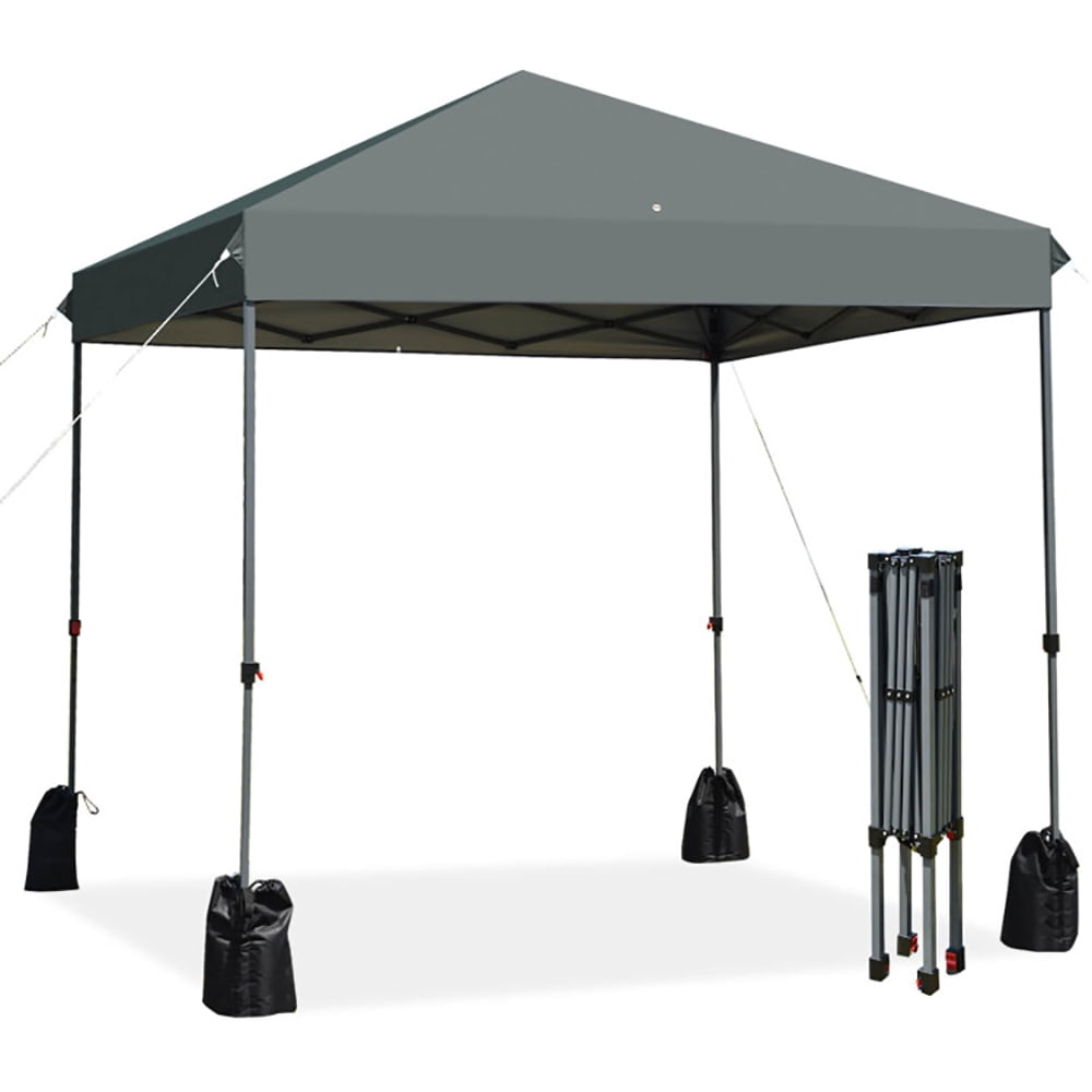 Aimee Lii 8' x 8' Outdoor Pop up Canopy Tent with Roller Bag, Gazebo Tent for Party Wedding BBQ Events, Gray