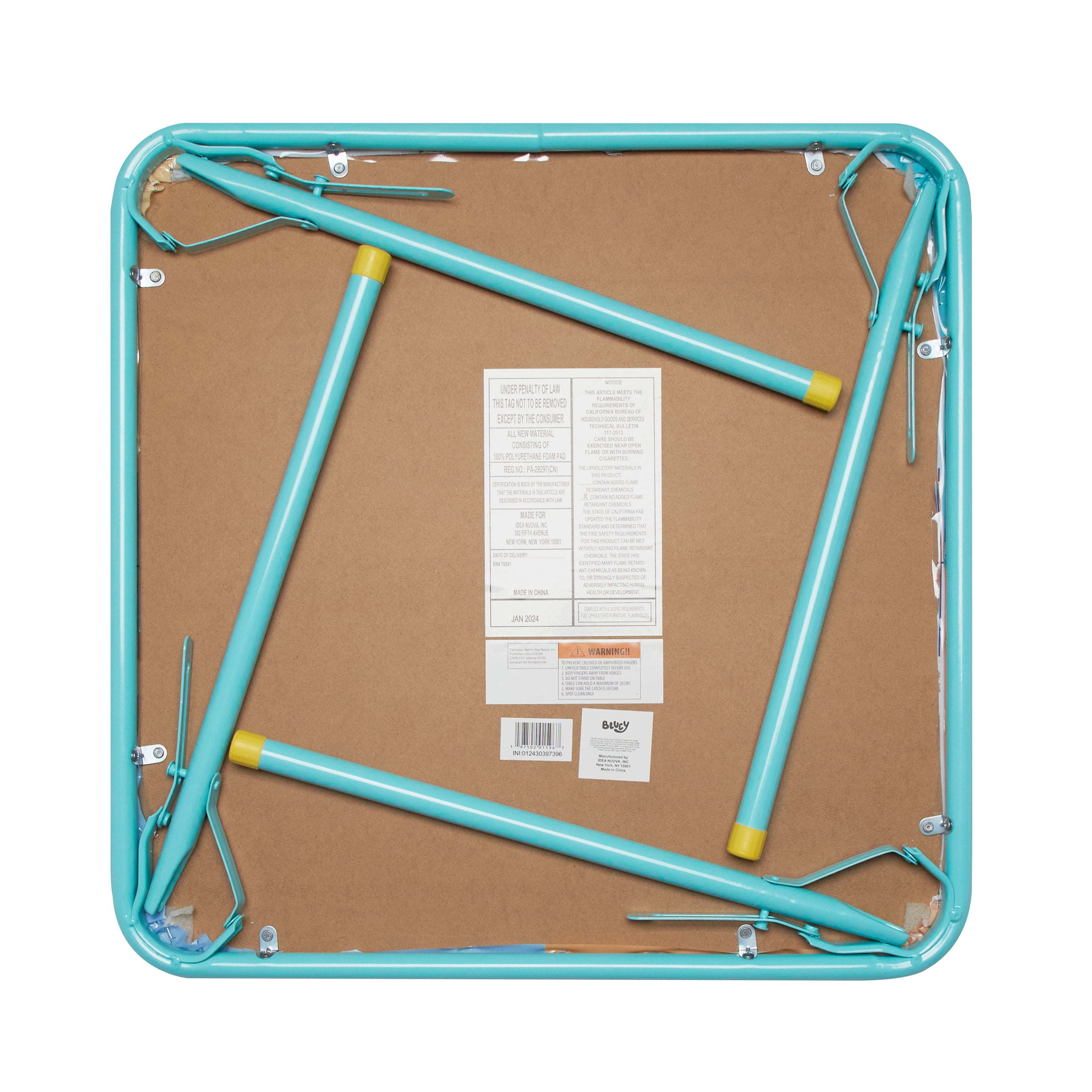 Bluey Kids 3 Piece Blue Table And Chair Set