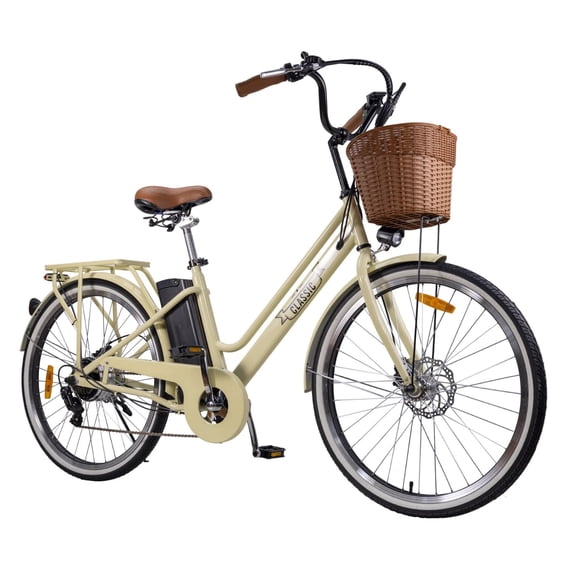 NAKTO Classic2 City Electric Bike for Adults 500W Rear Hub Motor 48V Battery 25 Miles Range 22 MPH Shimano 6-Speed Urban Commuter Ebike UL2849