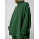 thumbnail image 5 of Sudadera holgada con solapa y media cremallera para mujer, jersey informal con cremallera 1/4, cuello alto, hombros caídos, básica, suave, 5 of 5