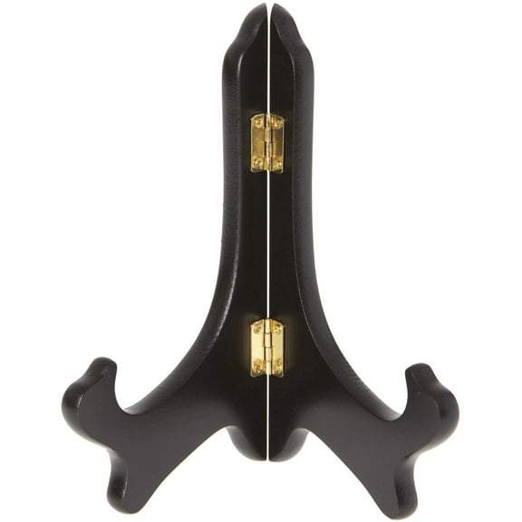 Bard's Hinged Black MDF Wood Plate Stand, 7" H x 6" W x 4.25" D (7" - 9" Plates), Pack of 6