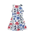 thumbnail image 4 of CCRFTGI 4th of July Girls Dress Size 10-12 Cute American Flag Floral Print A-Line Dress Party Patriotic Sleeveless Crew Neck Girls Clothes Summer Stylish Dresses Wine 12-13 Years, 4 of 8