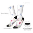 thumbnail image 4 of Xecao Meadow flowers with butterfly Pattern Sport Socks for Women and Men Crew Socks Sporty Calf Socks Casual Socks, 4 of 6