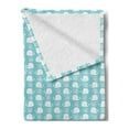 thumbnail image 2 of Blue and White Soft Flannel Fleece Blanket, Doodle Pattern with Waves and Funny Whales Ocean Life Illustration, Cozy Plush for Indoor and Outdoor Use, 50" x 70", Pale Blue and White, by Ambesonne, 2 of 5