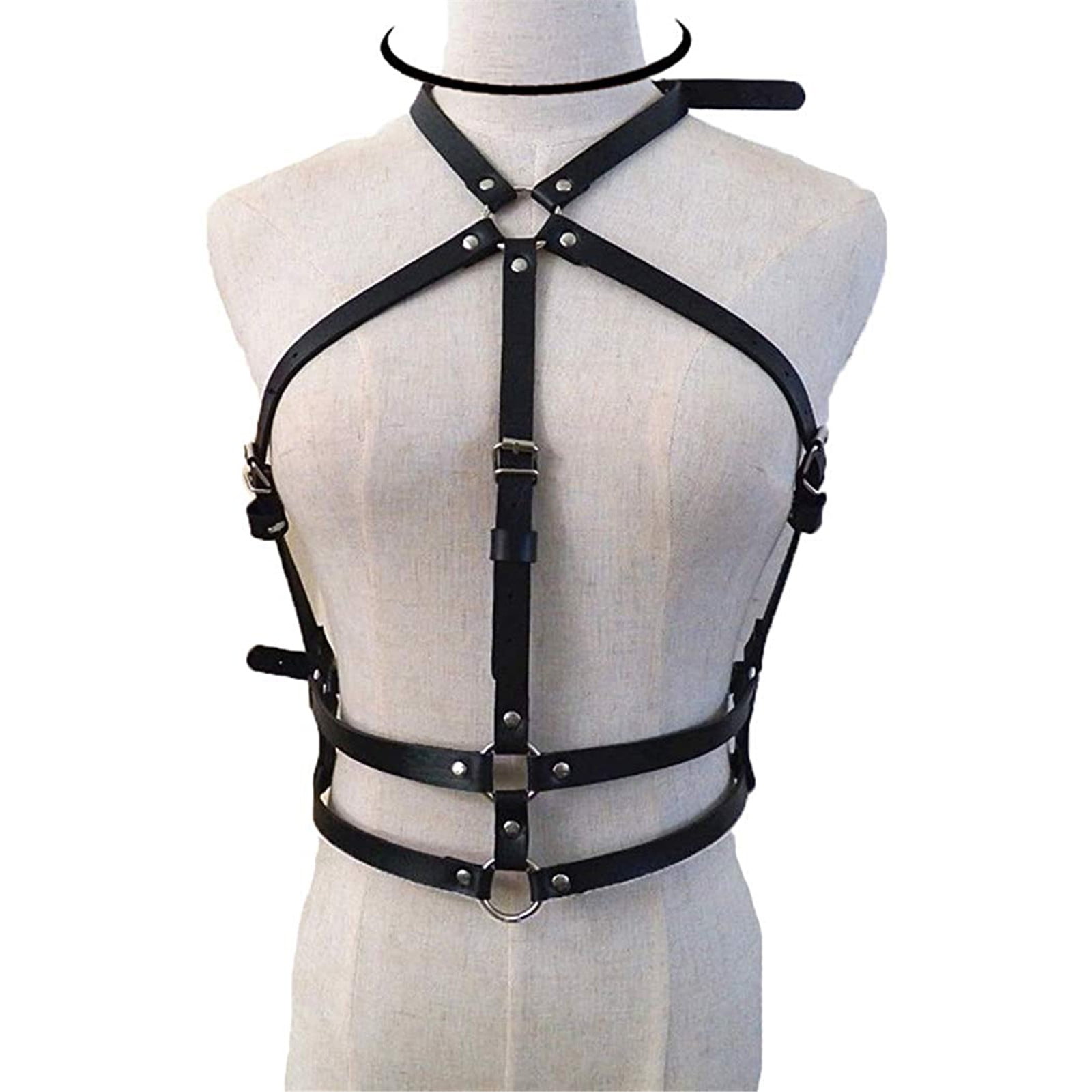 Walmart Punk Leather Harness Bra Body Chain, Waist Chains 