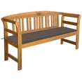 thumbnail image 5 of vidaXL Outdoor Patio Bench Garden Park Bench with Cushion Solid Wood Acacia, 5 of 72