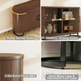 thumbnail image 5 of Sideboard Buffet Cabinet with Storage, 54.3" Fluted Tambour, Adjustable Shelves, Mid Century Modern Console for Living Room Kitchen Walnut, 5 of 16