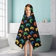 thumbnail image 6 of Multicolor Controllers Games Icons Black Pattern Hooded Bath Towel，50"x30" for Ages 3 To 12 Kids, Quick Dry Lightweight Soft Microfiber Hood Beach Towel Cover Up for Kids, 6 of 7