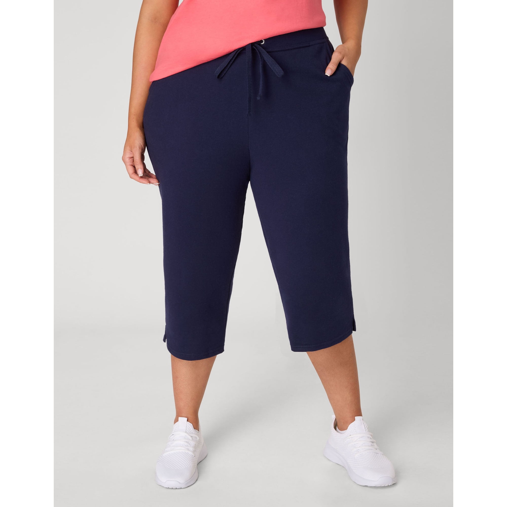 Hanes Just My Size Women's French Terry Capris, 19" (Plus ) Navy 5X