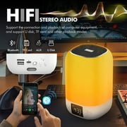 Thpoplete Night Light Bluetooth Speaker , Alarm Clock, White Noise Sound Machine, Gift for Teenage Girls/Boys