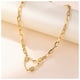 thumbnail image 4 of Collar para mujer, joyería para mujer, joyería para mujer y personalidad de invierno, colgante de corazón de diamante, collar de cadena gruesa, collar de metal., 4 of 5