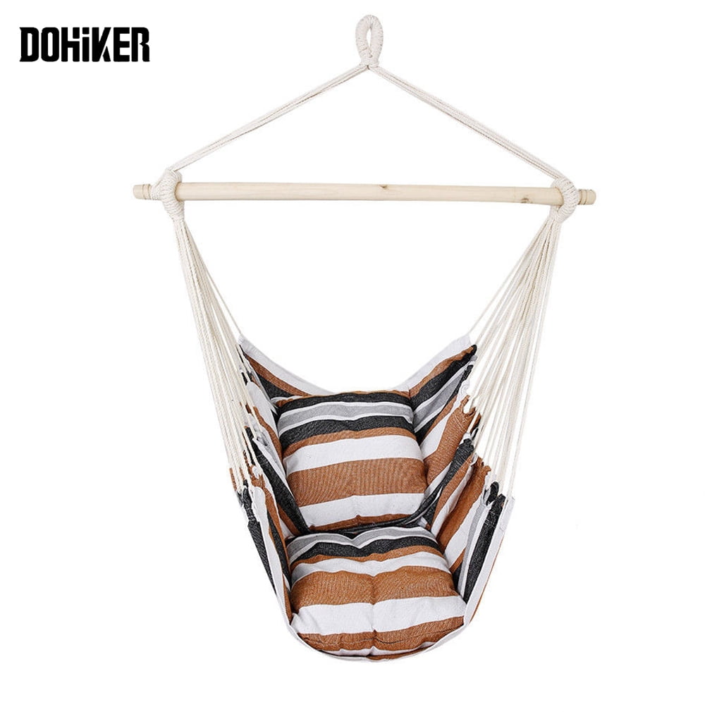 Dohiker Deluxe Hanging Rope Hammock Comfortable Swing Chair With 2