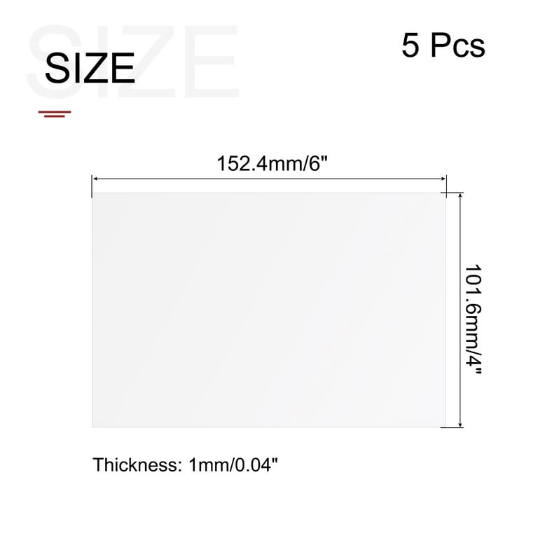 5Pcs Clear Acrylic Sheet Transparent Board 1Mm For Picture Frame Glass,5x7inch  