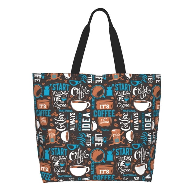 Easygdp Coffee Lover Print Bolsas Tote para Mujer, Bolsos de Hombro para Viaje, Bolsos de Mano de Gran Capacidad para Compras y Trabajo