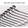 thumbnail image 4 of Ruiboury Clé à Rochet Réglable 1/2/3/5 Clés à Rochet Réglables 6-20mm Clé à Cliquet Combinée Chrome Vanadium Vanadium 14 253mm 1 Pc, 4 of 6