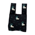 thumbnail image 1 of Bolso de mano de punto para mujer, informal, lavable, reutilizable, tipo cubo negro, 1 of 9