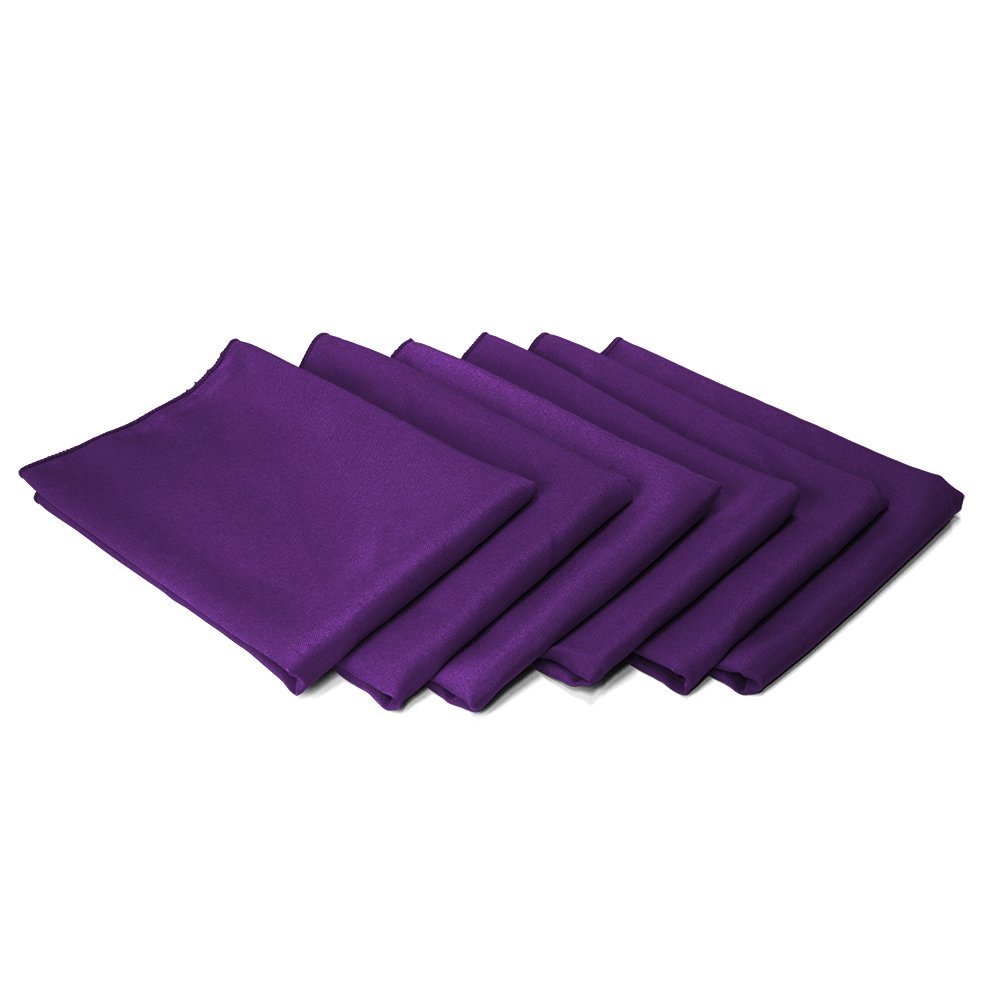 SimplyPoly 17x17 Inch Cloth Napkins 6 Pack (Color Eggplant Purple