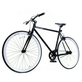 SOHOO Cycles Fixed Gear Single Speed Urban 700C Bike Bicycle 49 CM 53 CM (Black Frame White Wheel)