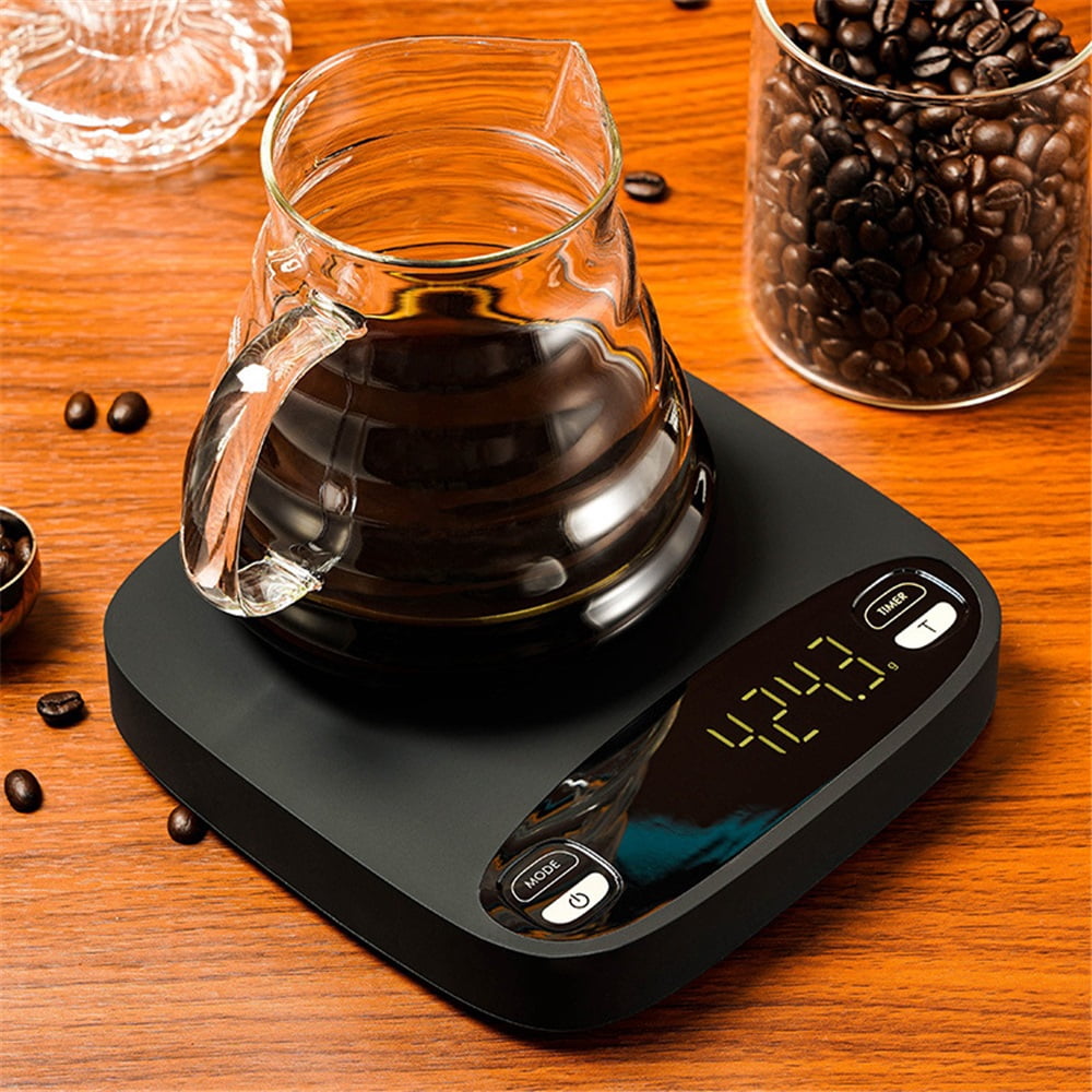 Coffee Scale with Timer, Rechargeable - Standard Rechargeable Espresso Scale for Pour Over and Drip Coffee (Black)