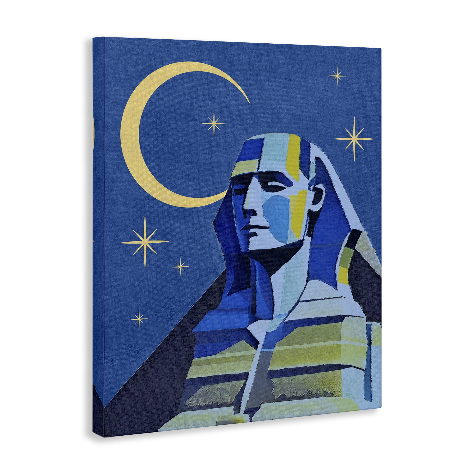 Stupell Industries Sphinx with Moon Buildings & Architecture Painting Wrapped Canvas Art Print Wall Art, 16 x 20