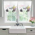 thumbnail image 4 of Easter Balloon Curtains for Bedroom/Front Door/Bathroom, Black White Truck Colorful Eggs Bunny Tie Up Curtains 63 Inch Length Light Filtering Kitchen Curtains Shades for Windows 46"x63", 4 of 8