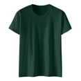 thumbnail image 5 of GEWSEY Women's Short Sleeve Round Neck T Shirt Front Twist Tunic Tops Casual Loose Fitted (Dark Green, XXL), 5 of 5
