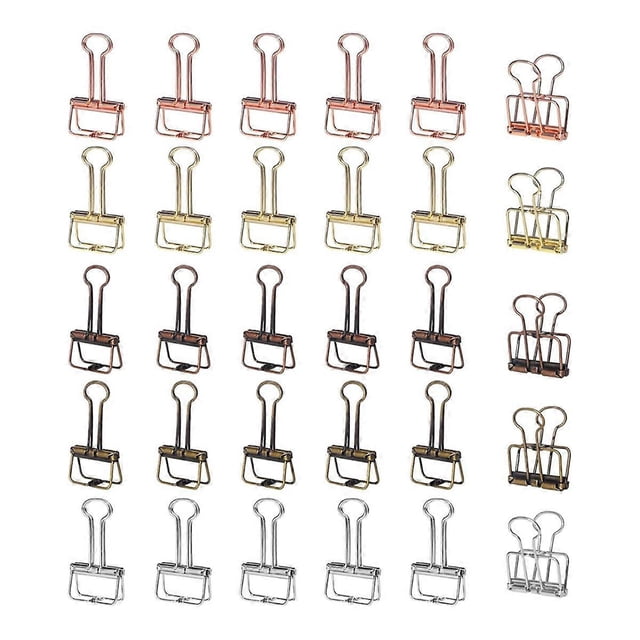 30-Pack Metal Wire Binder Clips- Hollow Paper Clips for Paperwork, Crafts, Sewing, Office & School S