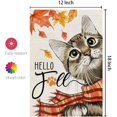 thumbnail image 6 of Fall Thanksgiving Cat Garden Flag 12x18 Inch Orange Leaves Small Double Sided Burlap Welcome Yard Autumn Outside Farmhouse Decoration, 6 of 7