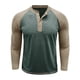 thumbnail image 2 of pstuiky camisas de manga larga para hombre, Camisa informal de manga larga raglán con botones y parches lisos para hombre Tops casuales para hombres m, 2 of 6