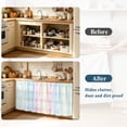 thumbnail image 4 of Blue Pink Plaid Sink Skirt 11"W x 13"L,Dustproof Under Sink Curtain Skirt for Bathroom Kitchen,Pastel Green White Buffalo Patchwork Adhesive Short Curtain Vanity Cover for Laundry Closet Shoe Rack, 4 of 8