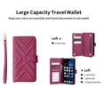 thumbnail image 2 of Dteck Crossbody Wallet Case for iPhone 15, PU Leather 6-Card Slots Holder Handbag Purse Flip Cover, Kickstand Folio Case with Wrist Strap Lanyard for iPhone 15,Black, 2 of 5