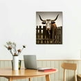 thumbnail image 2 of Acheng Bathroom Decor Wall Art - Texas Longhorn Cow Painting Farmhouse Rustic Style Western Wall Decor,Cute Animals Prints Artwork Ready To Hang for Living Room,Restroom,Bedroom   12x16 in, 2 of 5