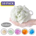 thumbnail image 2 of Paquete de 10 esponjas de esponja de ducha, bola de ducha de puf de baño de malla multicolor, esponjas de ducha reutilizables, bola de baño de lufa para mujeres y hombres, color aleatorio Afortunado Sencillez, 2 of 4