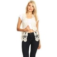thumbnail image 1 of Lace Front Open Sleeveless Top Cardigan Crochet Vest Cover up Summer Beachwear, 1 of 5