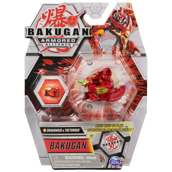 Bakugan, Fused Dragonoid x Tretorous, 2-inch Tall Armored Alliance Collectible Action Figure and Trading Card