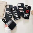 thumbnail image 2 of Casetifg Two Bombs Trend KARL LAGERFELD Carcasa De Alta Calidad 3D Funda Para Teléfono Compatible Para iPhone 11 12 13 Pro Max X XR XS 7 8 Plus De Silicona Suave TPU A Prueba De Golpes, 2 of 4