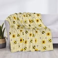 thumbnail image 3 of Yiaed Sunflowers Bee Print Blanket Throw Blanket Soft Cozy Flannel Blanket for Home Bed Sofa Couch Chair-40"x30", 3 of 6