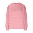 thumbnail image 3 of Tumotour Pullover Sweatshirts For Women Kangaroo Pocket Crew Neck Long Sleeve Tops 2024 Fall Fashion Casual Solid Color Jacquard Loose Fit Sweatshirt, 3 of 3